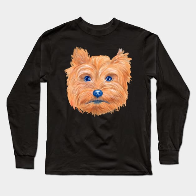 Yorkshire terrier Dog Face Long Sleeve T-Shirt by ReaBelle